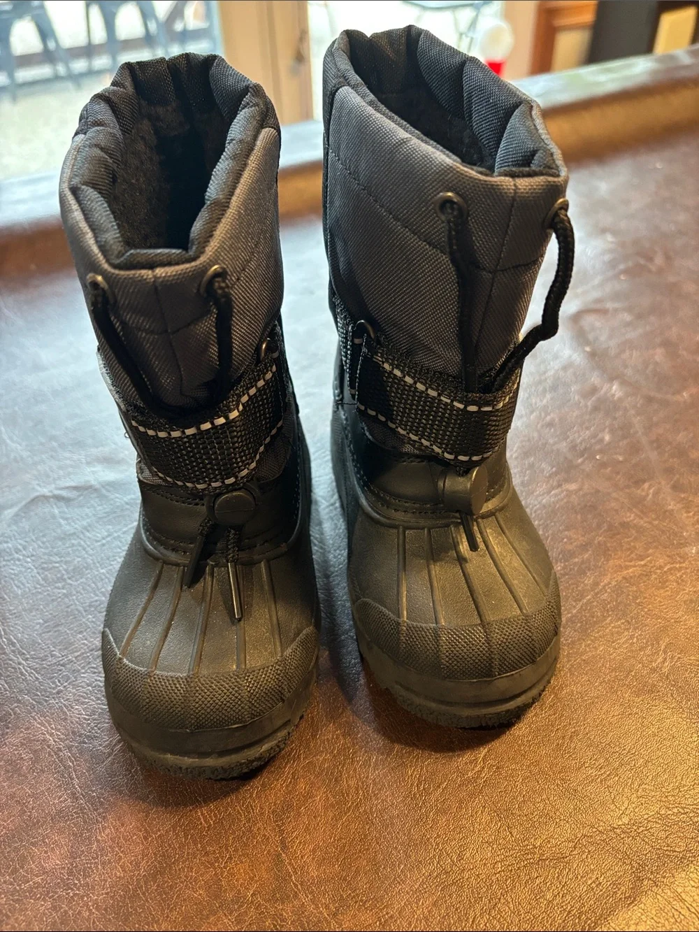 Storm Kidz Black Winter Snow Boots - Insulated Waterproof Boots, size 7
